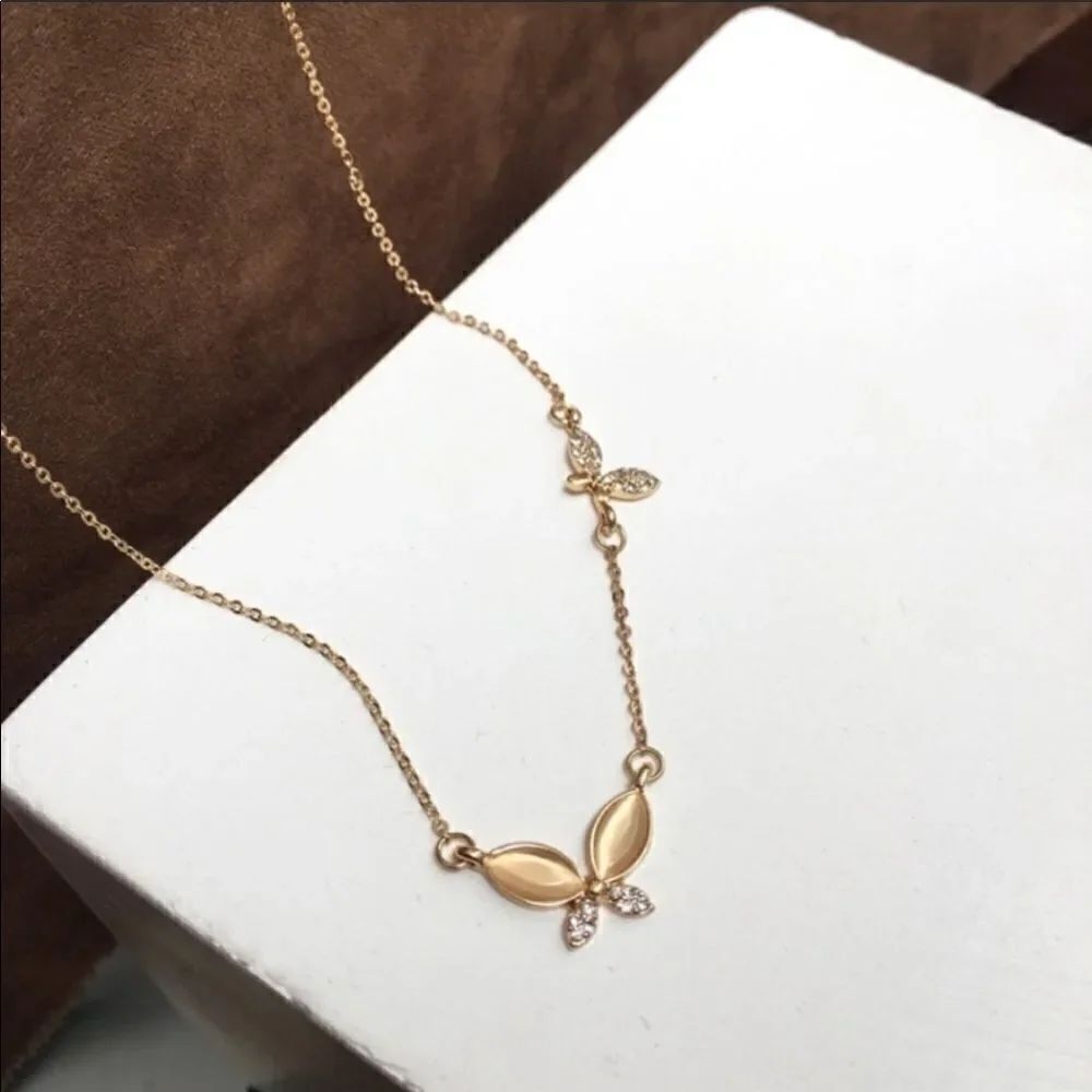 Necklace Dainty Butterfly Clavicle size Zinc alloy